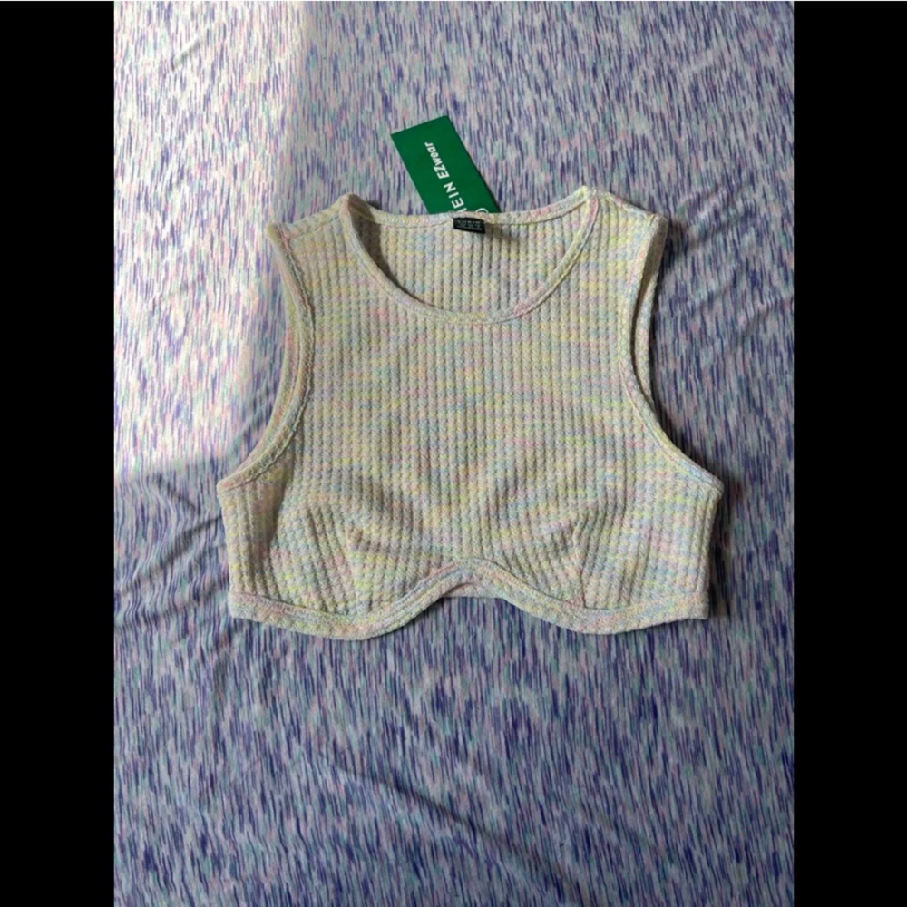 Light Green / Light Purple Crop Tank Top